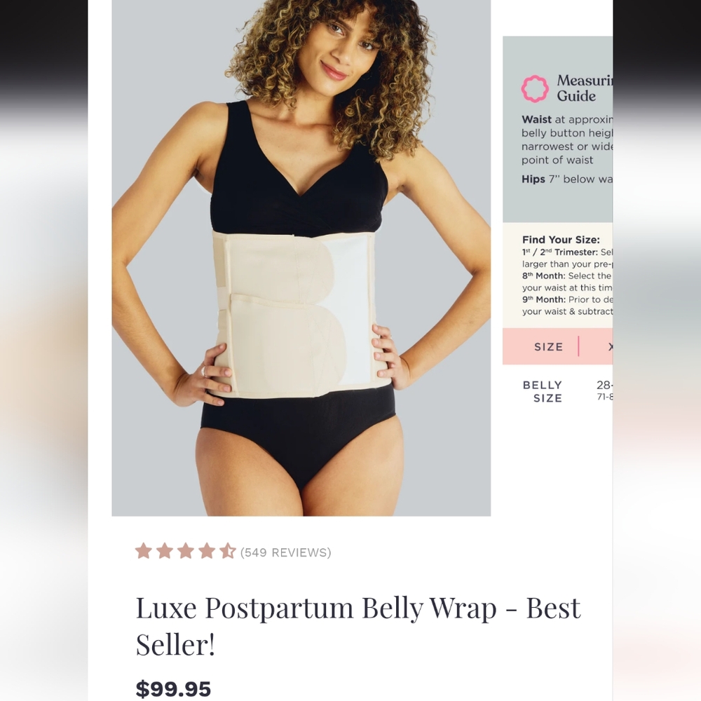 Belly Bandit - Luxe Postpartum Belly Wrap - Almond / Nude